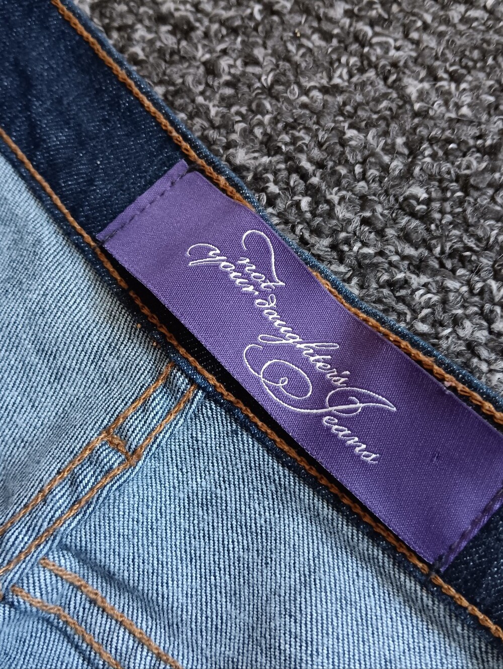NYDJ Blue Studded Pocket Womens Jeans Size 6P, Bootcut Flare - Picture 11 of 14